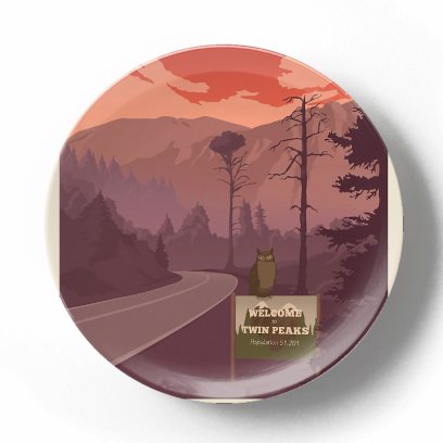 Декоративная тарелка Дэвид Линч Сова на въезде в Твин Пикс