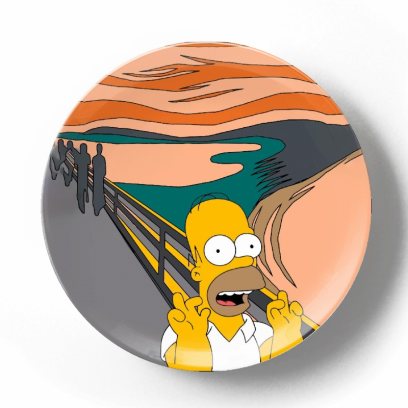 Декоративная тарелка Симпсоны Гомер Симпсон на картине Мунка