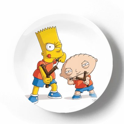 Декоративная тарелка Симпсоны Барт с рогаткой 2