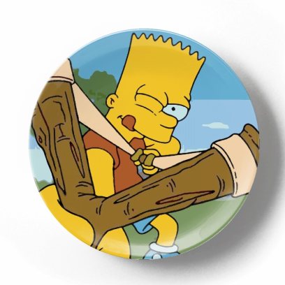 Декоративная тарелка Симпсоны Барт с рогаткой