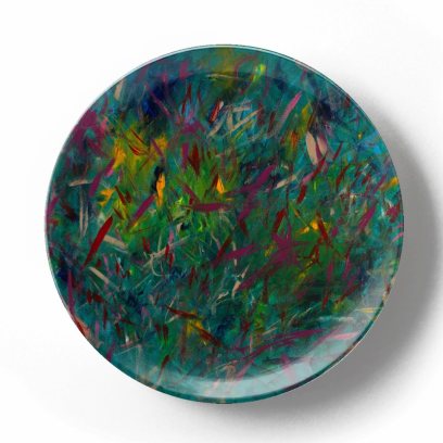 Декоративная тарелка Грег Ван Дайк Зеленая композиция 3