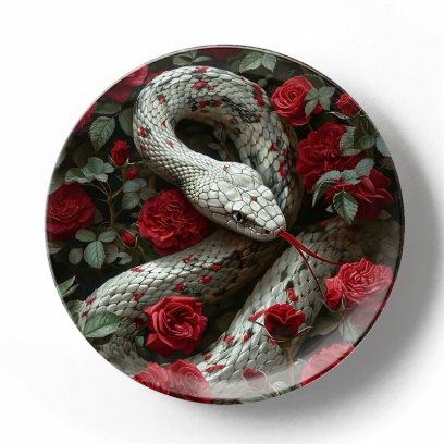 Белая змея и розы