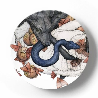 Декоративная тарелка Лорен Маркс Змея и мотыльки
