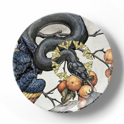 Декоративная тарелка Лорен Маркс Змея на яблоне