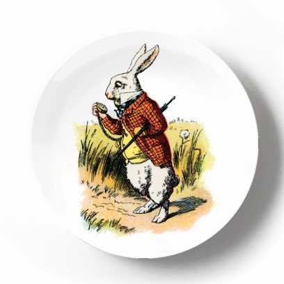 Декоративная тарелка Льюис Кэролл Кролик с часами