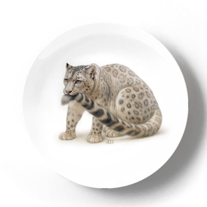Декоративная тарелка Жан Габриэль Ги Снежный барс сидит