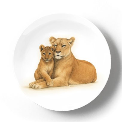 Декоративная тарелка Жан Габриэль Ги Львица с львенком
