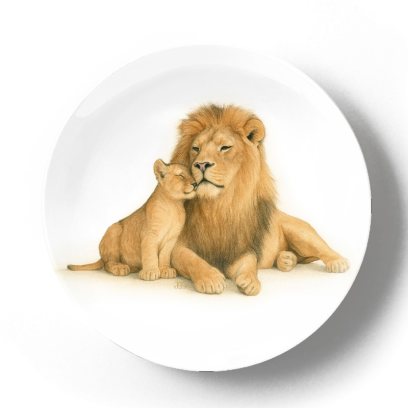 Декоративная тарелка Жан Габриэль Ги Лев с львенком