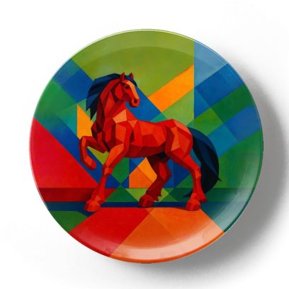 Декоративная тарелка Жан Габриэль Ги Супрематический красный конь