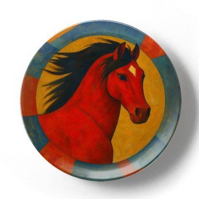 Декоративная тарелка Жан Габриэль Ги Красный конь. Стремление
