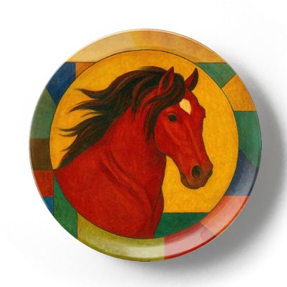 Декоративная тарелка Жан Габриэль Ги Красный конь. Спокойствие