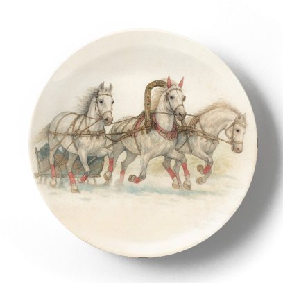 Декоративная тарелка Жан Габриэль Ги Тройка лошадей